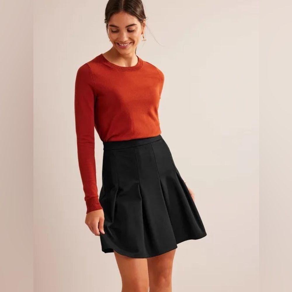 Boden Flippy Ponte Mini Skirt Black 8R